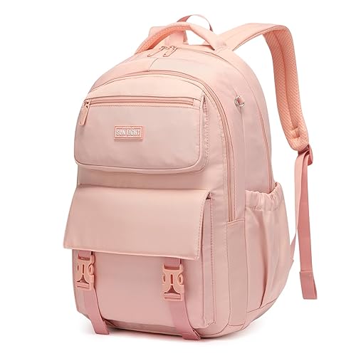 SUN EIGHT 35L Large Capacity School Backpack for Teen Girls Lightweight Bookbags Elementary Middle School Laptop Bags Women Travel Daypacks(Pink)