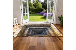 3D Hole Rug - Dog Gets Scared of Carpet, Optical Illusion Rug, Ru𝗴 That Looks Like a Hole, Test & Game with Your Cat or Dog,