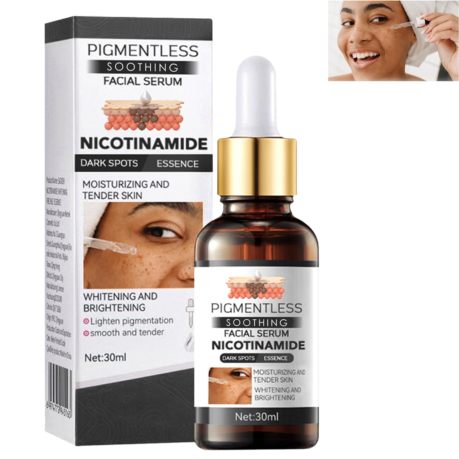 KOAHDE Fade Pigment Facial Serum,Whitening Freckle Serum,Remove Dark Spot Facial Serum,Fade Melanin Facial Serum,Melanin Correcting Skin Care Serum,Brighten Facial Serum,Pigment Care Serums,30ML