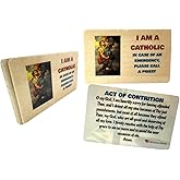 Westmon Works I Am Catholic Please Call A Priest Laminated Saint Christopher Travel Emergencies Wallet Card with Act of Contrition, Set of 5
