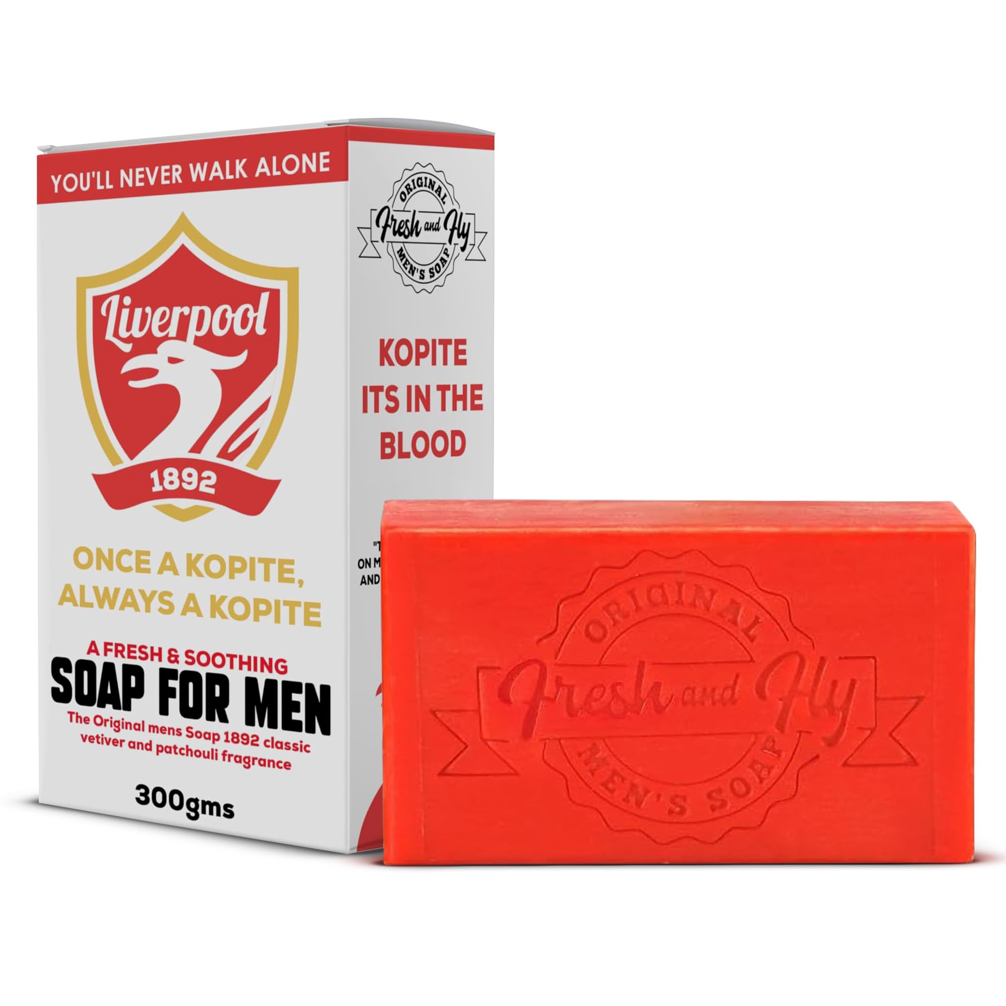 Fresh and Fly Liverpool FC Mens Soap (300g)- Ideal for Every Passionate Liverpool Supporter, Gift for Liverpool Football Club Fans.