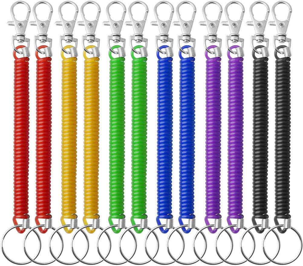pengxiaomei 12 Pieces Stretchy Spiral Keyring