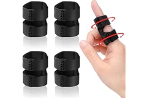 Wisesso Thumb Finger Splints, Trigger Thumb Brace for Broken/Straightening/Arthritis, Finger Protector for Thumb/Middle/Ring/Index/Pinky Finger, Black, Short, 4pcs