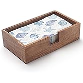 Guest Towel Napkin Holder, Wood Napkin Holder for Table, Disposable Hand Towel Tray, Wooden Napkin Basket Tray for Kitchen Bathroom (9.5 x 5.5 x 2.5 inch)