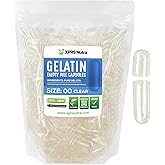 XPRS Nutra Size 00 Empty Capsules - 1000 Count Empty Gelatin Capsules - Empty Pill Capsules - DIY Capsule Filling - Fillable