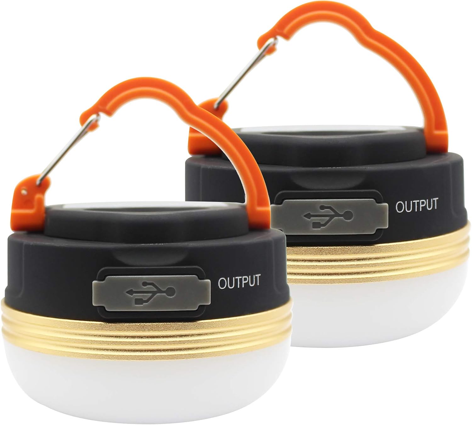 Mostop 2 Pack Camping Light Lantern LED USB Rechargeable Lamp Waterproof 3 Modes Power Bank Tent Lights for Outdoor Camping Hiking Emergency