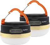Mostop 2 Pack Camping Light Lantern LED USB Rechargeable 3 Modes IP43 view 1