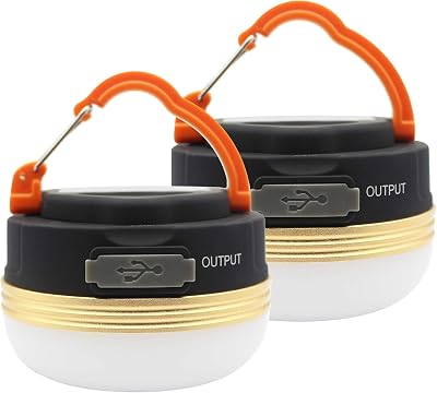 Mostop 2 Pack Camping Light Lantern LED USB Rechargeable 3 Modes IP43