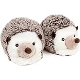 Everberry Fuzzy Hedgehog Slippers for Women and Men - Fluffy Plush Animal Slippers for Adults