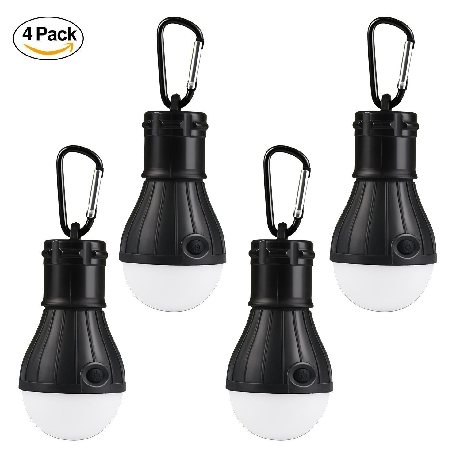 LED Camping Light, LENPOW Portable Tent Lantern 4 Modes Emergency Lamp Bulb, Bug Out Bag Equipment for Outdoor Activities Backpacking Hurricane Snowstorm Outage, Water Resistant Night light, 4 Pack