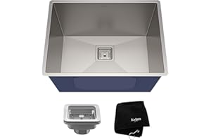 Kraus KHU24L Pax Zero-Radius 24" 18 Gauge Handmade Undermount Single Bowl Stainless Steel Laundry and Utility Sink