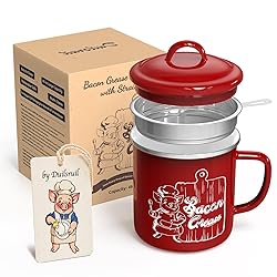 Bacon Grease Container with Removable Strainer