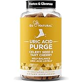 Eu Natural Purge Uric Acid Flush - Eat & Drink What You Want - Uric Acid Support for Joints & Mobility with Celery Seed, Tart Cherry & Chanca Piedra - 60 Vegetarian Capsules