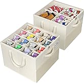 NestOrganix 2 Pack Shoe Organizer for Closet, Large Shoe Box Storage Containers, Foldable Shoe Storage Organizer Box Bin with