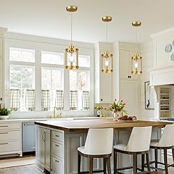 Osimir Brushed Gold Pendant Lights Kitchen Island 3