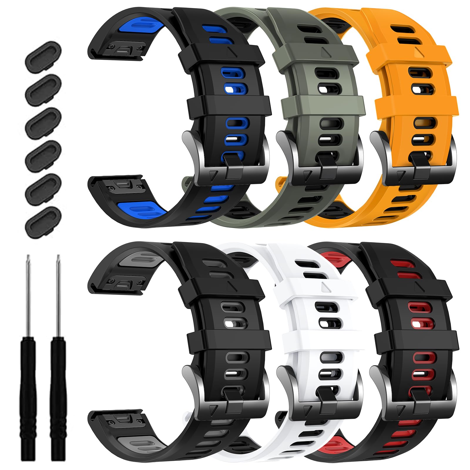 EZMVZKU 22mm Quickfit Silicone Strap for Garmin Fenix E/Fenix 8 AMOLED 47mm/7/7 Pro/6/6 Pro/5/5 Plus,Sport Replacement Band for Forerunner 965 955 945 935/Approach S70 47mm/S62/S60/epix Pro 47mm