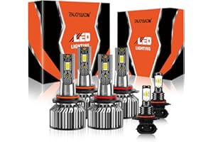 TXBILMOO Compatible For Ford F250 F350 F450 Super Duty 2005-2020 High/Low Beam Fog Light Bulbs Kit, 44000LM 600% Brightness 6500K White with Cooling Fan, Plug and Play, IP68 Pack of 6