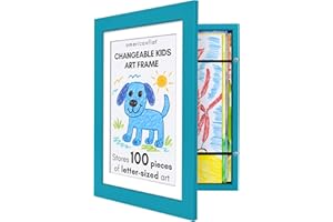 Americanflat 10x12.5 Kids Art Frame - Front Loading Picture Frames Hold 100 Artworks - Use as 8.5x11 Frame with Mat or Displa