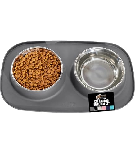 WeatherTech Erhöhtes Doppel-Futternapf-System – 10,2 Cm Hoch Für Hunde & Katzen, Dunkelgrau, Spülmaschinenfest