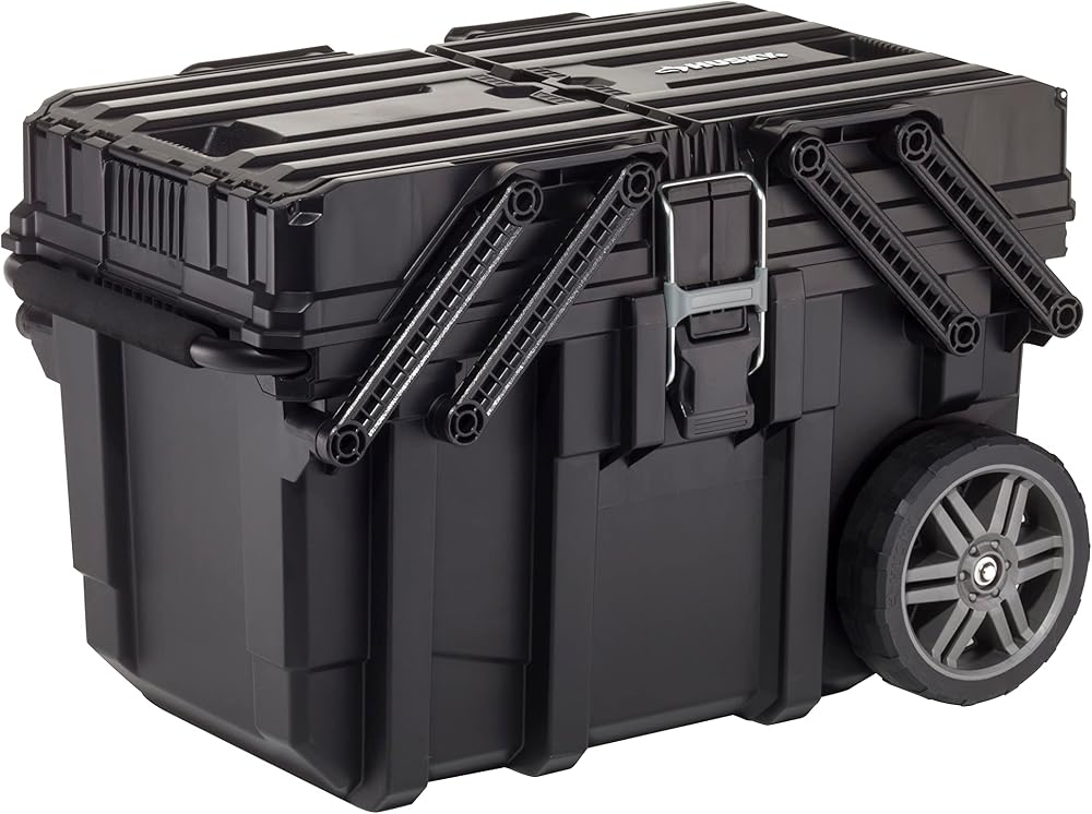 Keter Black Horizontal Tool Box Trolley with Wheels and Handle 65cm