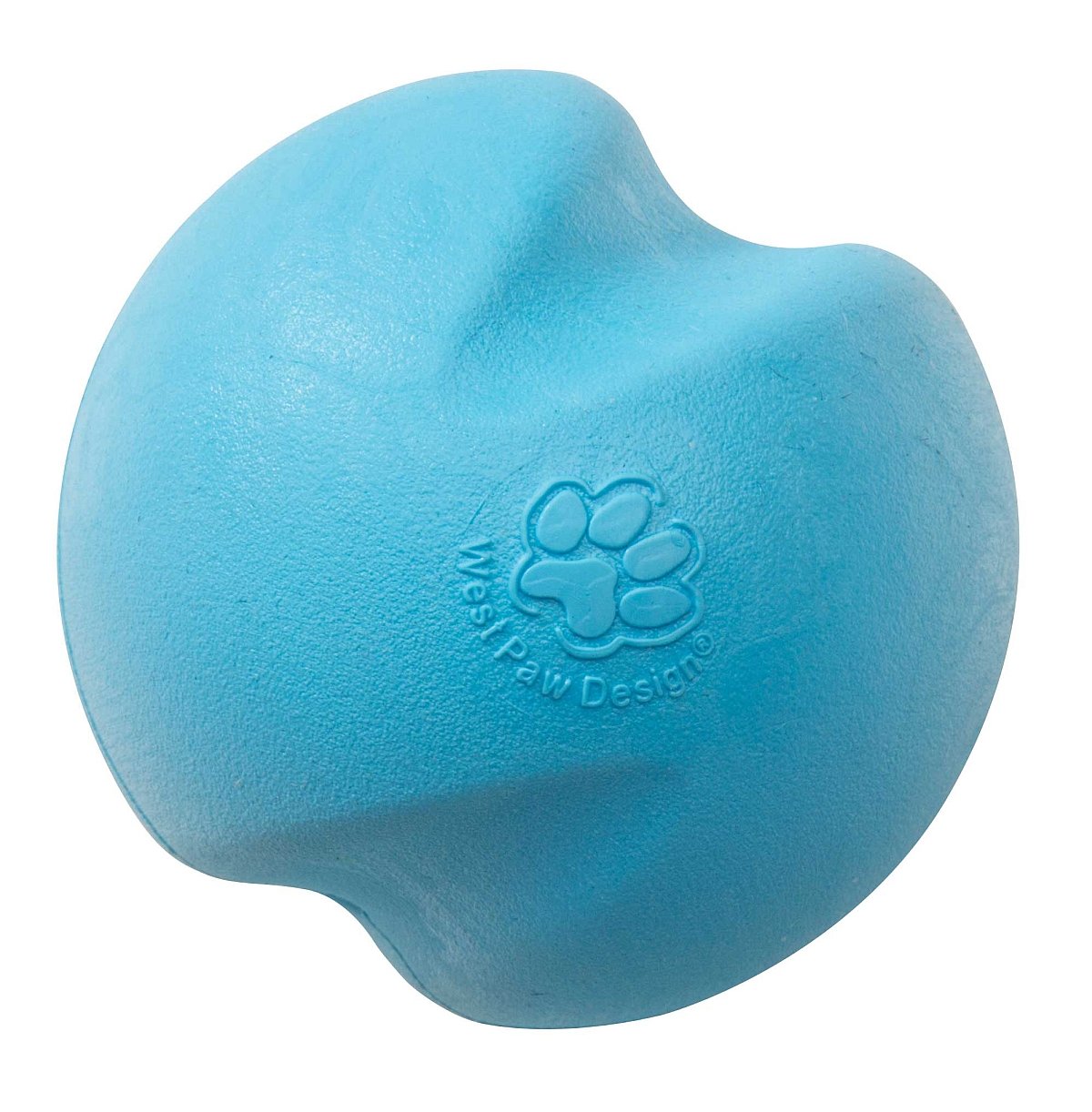 WEST PAW Zogoflex Jive Ball Dog Chew Toy – Bouncing Toys for Dogs, Fetch, Catch, Chewing, Play – Floatable, Recyclable Balls – Latex-Free, Non-Toxic, Dishwasher Safe Dog Toy (Aqua, Large)