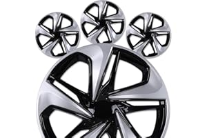 AUTOFREE 16” Hubcaps for 2016-2026 Honda Civic Sedan Steel Wheels - Set of 4, Snap-on Design, Silver&Black Lacquer Wheel Rim Covers, ABS&PC Material, 16-Inch Silver&Black Lacquer 4-Pack