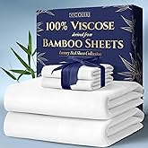 DECOLURE 100% Viscose Derived from Bamboo Sheets King Size 4pcs - Ultra Soft & Luxuriously Cooling, 17" Deep Pocket, Double S