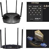 MERCUSYS MR80X Dual Band WiFi 6 Router AX3000 4 High Gain Antennas view 2