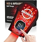 HRIOYAN Cordless Red Light Therapy Glove,USB Rechargeable LED Infrared Light Therapy for Pain Relief,Red Light Therapy for Hands Palms Wrists and Elbows,660nm & 850nm,with Zipper Design