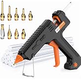 IZIO 300W Industrial Hot Glue Gun Kit with Adjustable Temperature 140&deg;C-220&deg;C, Heavy Duty Hot Melt Glue Gun with 9 Precision Nozzles &amp; Glue Sticks for Woodworking, DIY Crafts, Repairs &amp; Metal Bonding