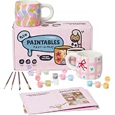 Pott'd Paintables Mug Painting Kit to Paint Your Own Mug for Adults | Ceramic Mug Pottery Painting Kit for Couples Date Night, Includes Paints, Brushes and Inspiration Guide