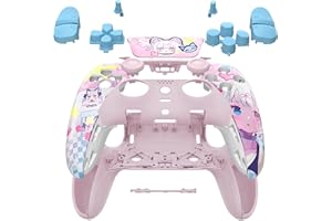 eXtremeRate Full Set Shell with Buttons Touchpad Cover Compatible with p s 5 Edge Controller, MeWoow Replacement Decorative T