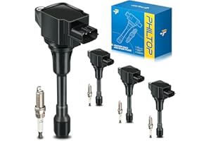 PHILTOP Ignition Coil Pack and Iridium Spark Plugs Fits for Nissan 2007-2013 Altima 2.5L, 2013-2016 Sentra, 2008-2013 Rogue, 2017-2019 Sentra 1.8L, 2011-2012 Sentra 2.0L, 2009-2011 Versa, 4PCS UF549
