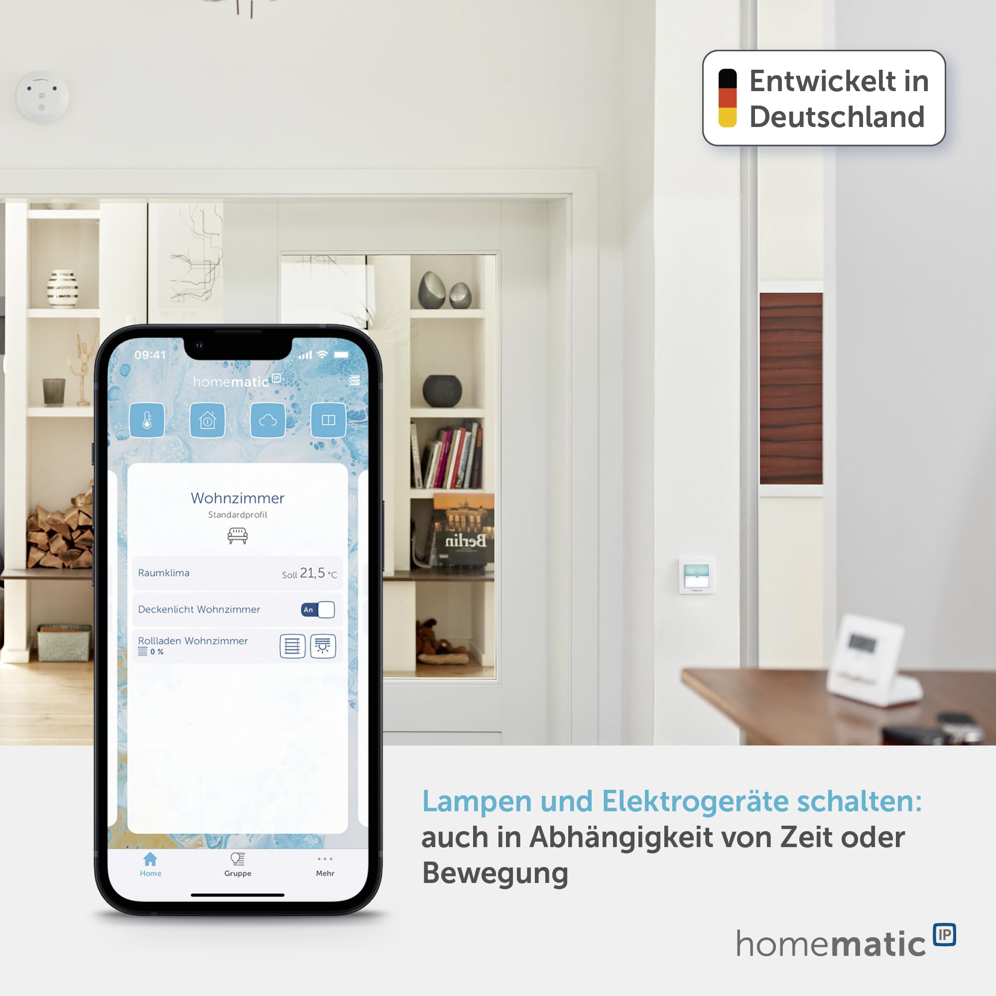 Homematic IP Schaltaktor für Markenschalter – mit Signalleuchte, Smart Home, zwei beleuchtete Tasten, steuert Geräte und Leuchten per App, Alexa & Google Home, Energie sparen, 152020A0 2