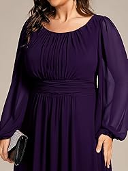 Ever-Pretty Women's Round Neck Long Lantern Sleeves