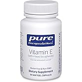 Pure Encapsulations Vitamin E (with Mixed Tocopherols), 90 Softgel Capsules | Antioxidant Protection and Cellular Function*, Contains Mixed Tocopherols, Non-GMO