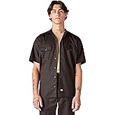 Dickies Short Sleeve Work Shirt, Dark Brown, 5X