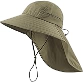 Home Prefer UPF 80+ Sun Hat for Men Women Wide Brim Sun Hat with Neck Flap Summer Safari UV Protection Gardening Fishing Hat