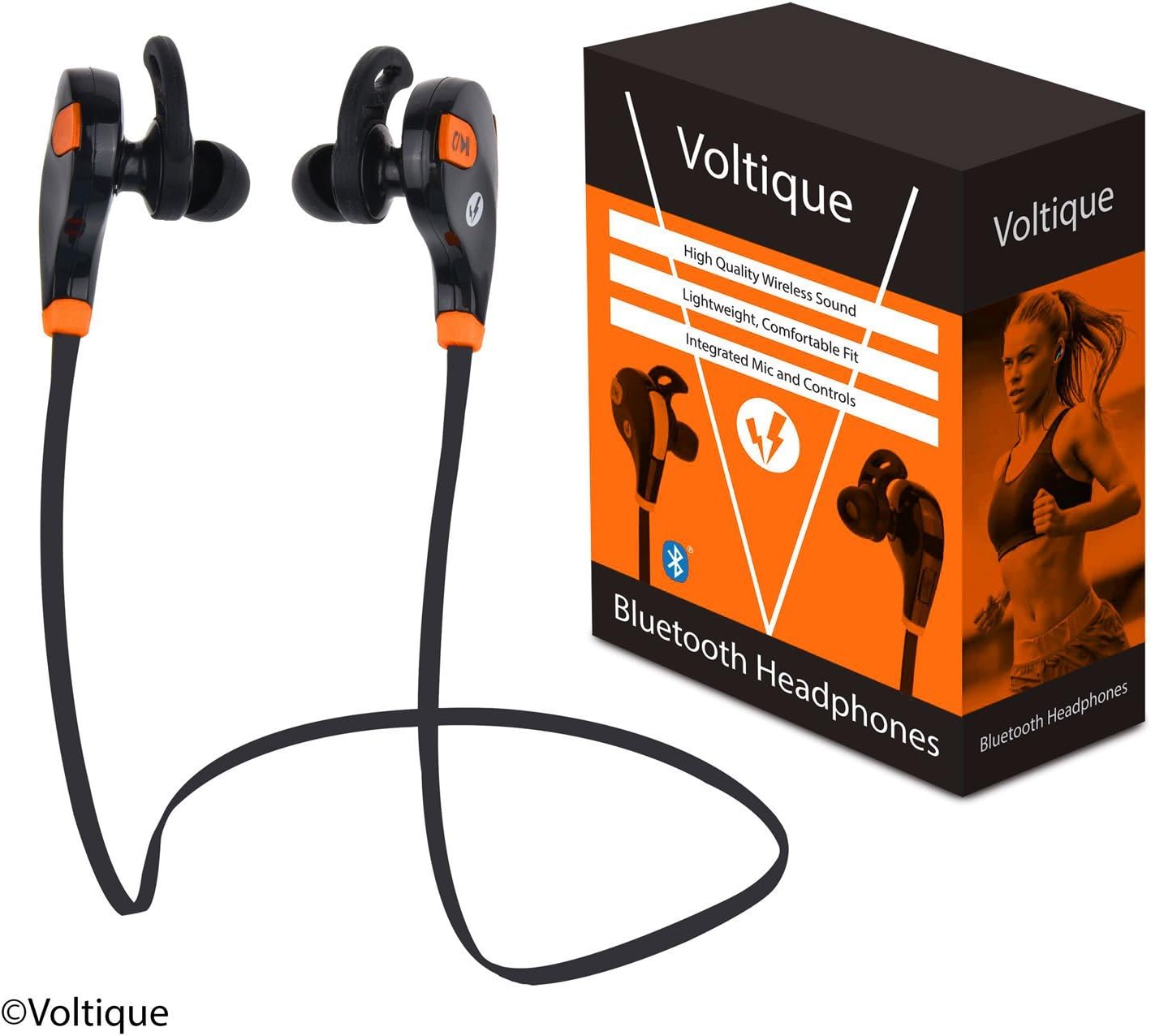 In-Ear Wireless Bluetooth Headphones - Lightweight - Comfortable Fit - Integrated Mic and Controls - High Quality Stereo Sound - Easy Pairing with iPhone, iPad, Android Phone/Tablet, etc.