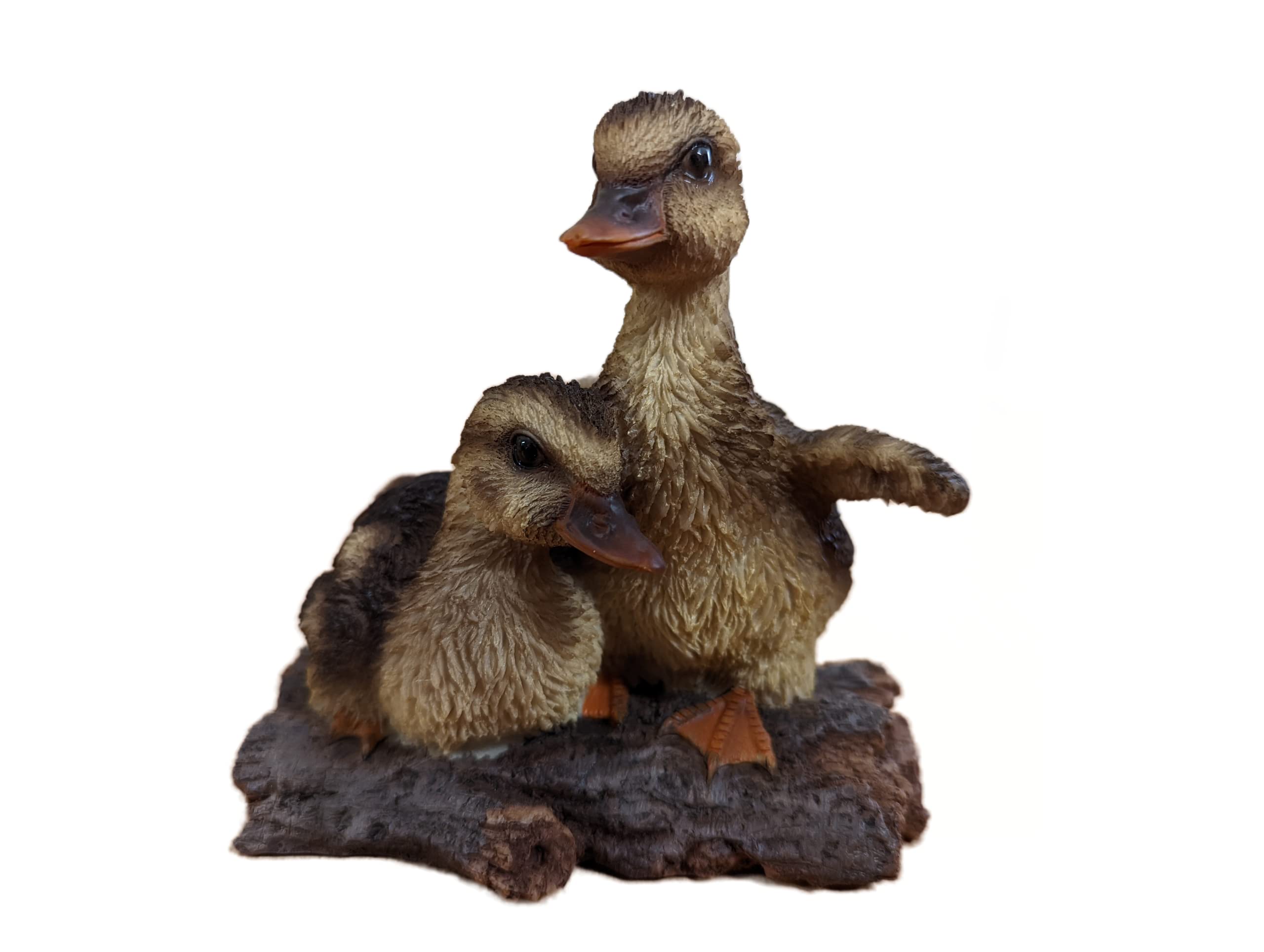 Vivid Arts Realistic Baby Ducklings on Log | Resin Home or Garden Decoration | RL-PF31-D
