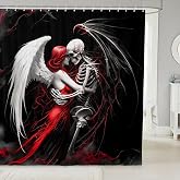 Erosebridal Gothic Skull Couple Bathroom Curtain 72