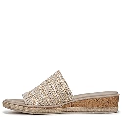 BZees Womens Breezy Slide Sandal White Raffia 7.5 M