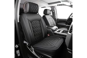 JOJOBAY Chevy Silverado Seat Covers,Leather Seat Covers for GMC Sierra,Custom Fit 2007-2026 1500 2500HD 3500HD Crew Double Extended Regular Cab,LT LZT RST Trail Boss(Full Set,Black)