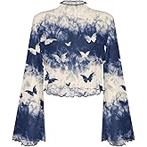 BYCHECAR Blouses for Women Dressy Casual Bell Sleeve Tops Mock Neck Shirt