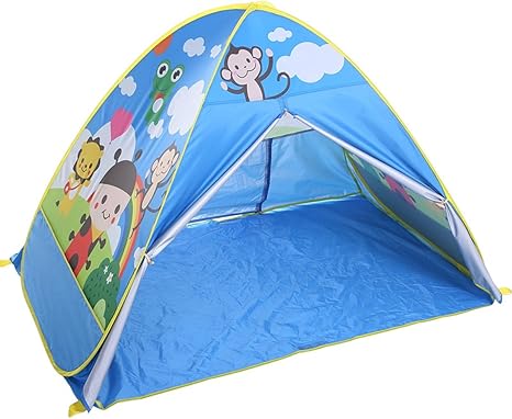 Amazon Co Jp Xinqing テント 子供の遊びテント野生の屋外の外出完全自動クイックオープンキャンプ漫画ゲームハウス ブルー ピンク160 1 110cm 1のパッキング Color Blue おもちゃ