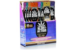 Tulasi Blunt Action Incense Sticks, 12 Packs, 144Pc, Long Lasting Fragrance, Natural Essential Oils Hand Rolled Incense Sticks for Aromatherapy, Relaxing, Yoga, Meditation, Prayer, Thanks Giving