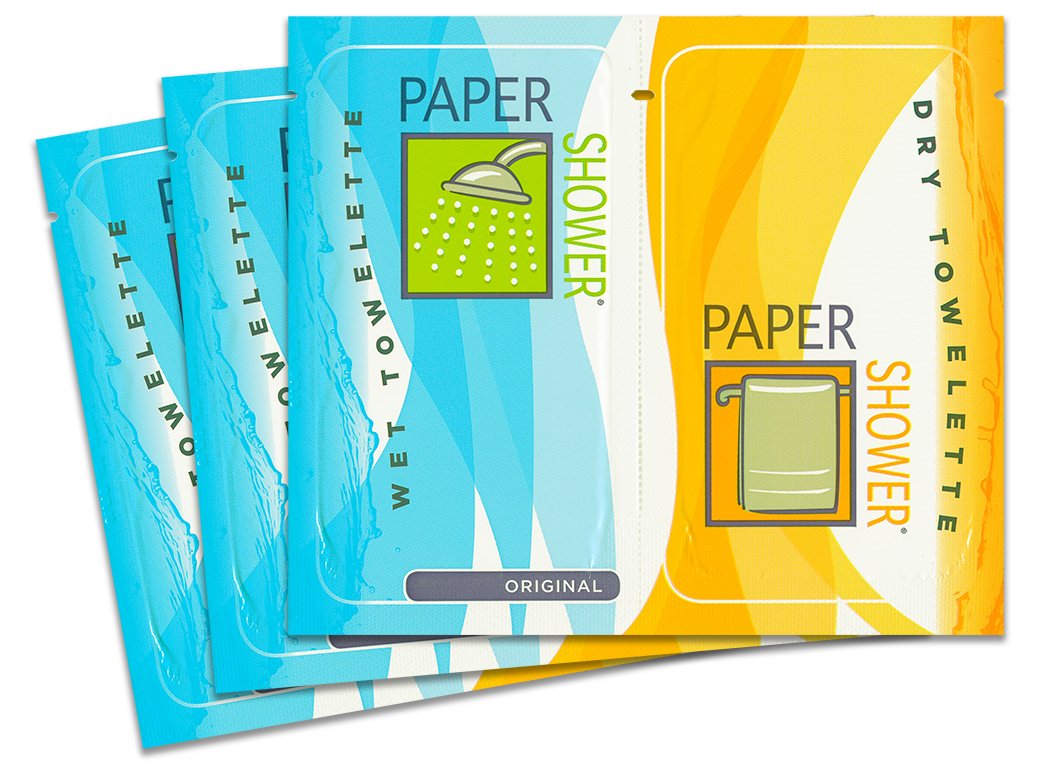 Paper Shower - Original - Body Wipe Company - Dual Wet and Dry towelette - On The go Shower Body Wipe for All Ages - Body Cleaning towelettes - 12 Dual Packs: Beauty