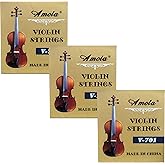 3 Packs Full Set Replacement Stainless Steel 4/4 Size Violin Strings E A D G
