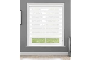 Homebox Zebra Blinds for Indoor Windows, Roller Window Shades Light Filtering Sheer Window Treatments Light Control Mini Blinds for Kitchen Bathroom, 23.5" W x 72" H White