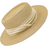 Womens Sun Hat Wide Brim Straw Hat Panama Beach Sun Hat Summer Vacation Soft Foldable Lightweight UPF50+